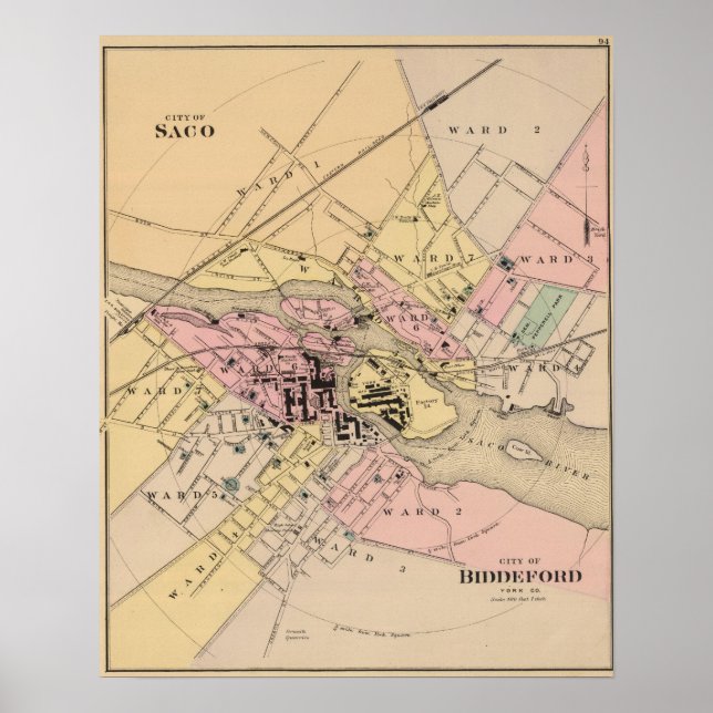 Poster Condado de York, Maine (Frente)