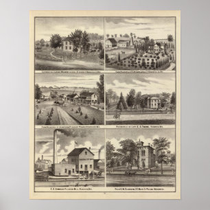 Póster Condados das residências, do Waukesha & do Kenosh