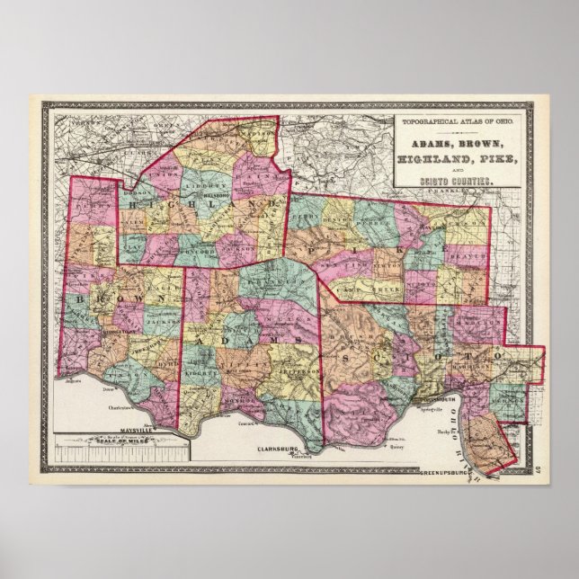 Poster condados de Ohio 2 (Frente)