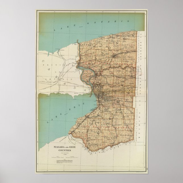 Poster Condados Niagara e Erie (Frente)