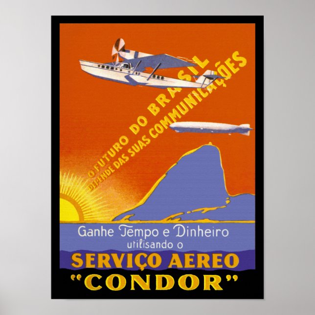 Poster Condor ~ Serviço Aéreo Brasileiro (Frente)