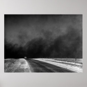 Poster Condução de carro a língua de terra de Texas na