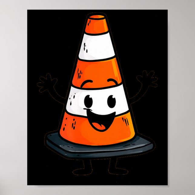 Poster Cone de Tráfego Feliz Procura Homem e Mulher  (Frente)