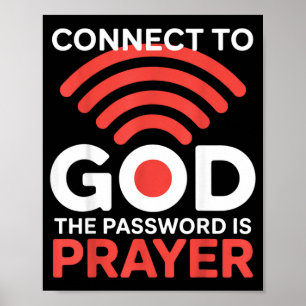 Poster Conecte-se a Deus A senha é Oração Wifi Engraçado