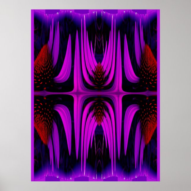 Poster Coneflower Abstrato - Roxo (Frente)