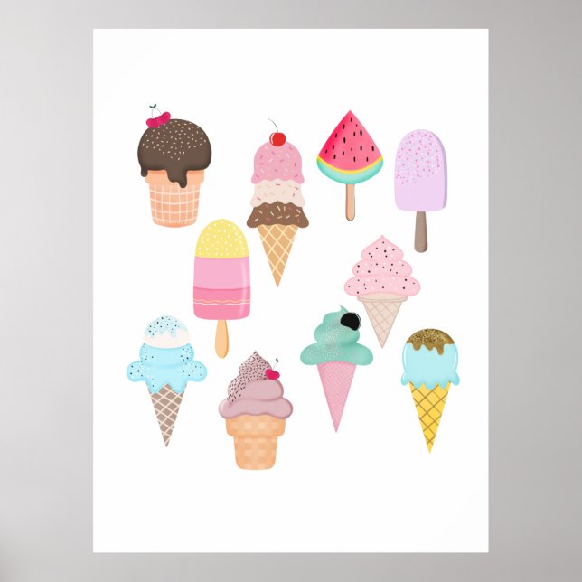 Poster Cones de Gelado (Frente)