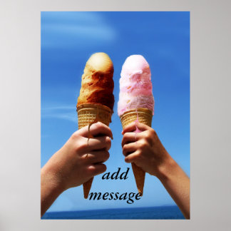Póster Cones de Sorvete de Scoop Triplo