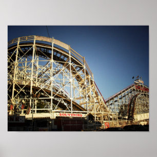 Póster Coney Island Cyclone Roller Porta copos, Pequena