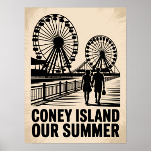 Poster Coney Island Nossa Silhueta de Verão