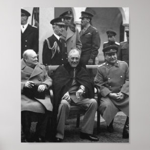 Poster Conferência de Ialta Roosevelt Stalin Churchill 1
