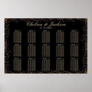 Poster Confetes Dourados e preto - carta 15 de