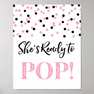 Poster Confetes pretos cor-de-rosa está pronta para
