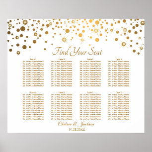 Poster Confetti Dourado Pontos e Branco - Gráfico de Luga