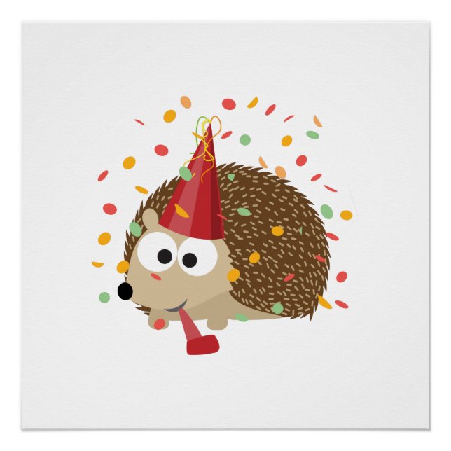 Póster Confetti Party Hedgehog (Frente)