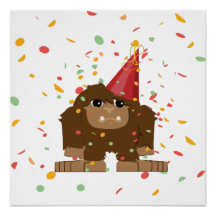 Póster Confetti Party Sasquatch Bigfoot