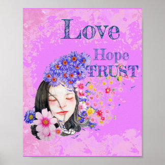 Poster confiança de esperança de aquarela