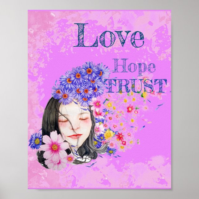 Poster confiança de esperança de aquarela (Frente)