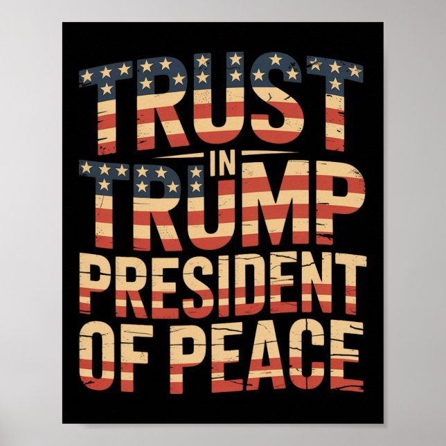 Poster Confiança Em Trump Presidente Da Paz 1 (Frente)
