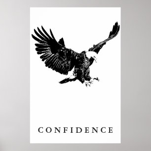 Póster Confiança inspirador branca preta de Eagle