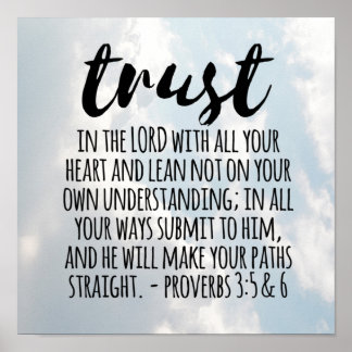 Poster Confiança no Lorde Proverbs 3:5-6