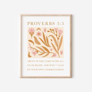 Poster Confiança no Lorde Proverbs 3:5 Arte Cristã