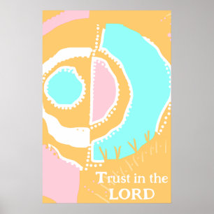 Poster Confiança No Lorde Sunrise Círculo Étnico Peach