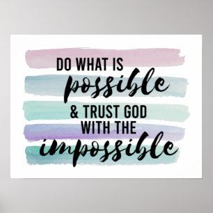 Poster Confie em Deus, cristão inspirador