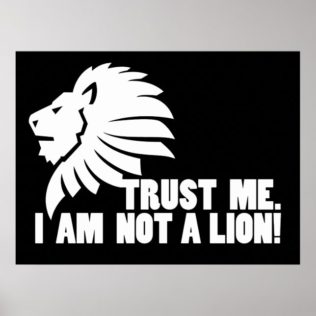 Póster Confie em mim, não sou um Leão! (Frente)