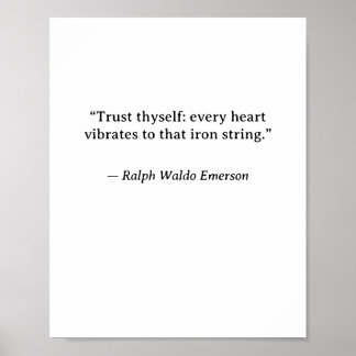 Poster Confie em Si Mesmo — Ralph Waldo Emerson Minimalis