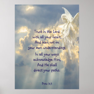 Poster Confie na Citação Inspiradora do Senhor Anjo