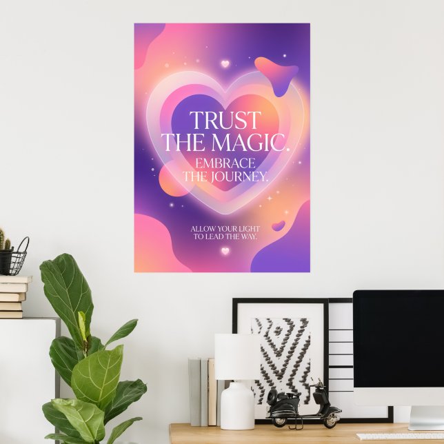 Poster Confie no Cartaz de Citação Celestial Mágico | Son (Escritório em casa)