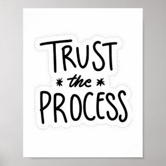 Poster Confie no mínimo branco e preto do processo