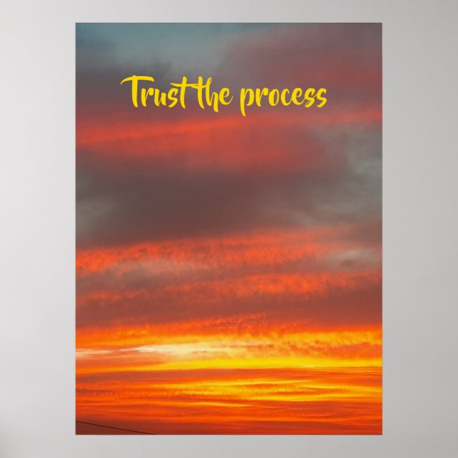 Poster Confie no processo - Belo pôr do sol amarelo (Frente)