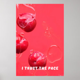 Poster Confie no Ritmo: Arte de Parede Zen Cereja Carmesi