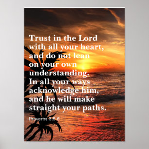 Poster Confie no Senhor com todo o seu coração versículo