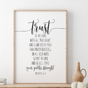 Poster Confie No Senhor Com Todos Os Seus, Provérbios 3: