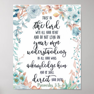 Poster Confie no Senhor floral