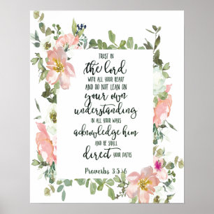 Poster Confie no Senhor floral