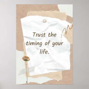 Poster Confie no timing da sua vida. Motivacional