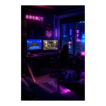 Configuração de Jogo Cyberpunk Arte Estética de Sa