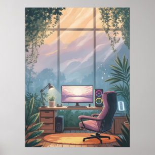 Poster Configuração de Jogo Relaxante e Aconchegante Arte
