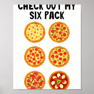 Poster Confira Meu Six Pack Pizza Divertida _1