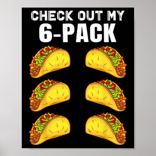 Poster Confira meus seis pacotes engraçados de taco boxan