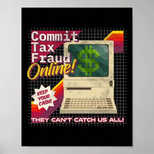 Poster Confirmar Fraude Fiscal Online! Vídeo Retroativo D (Frente)