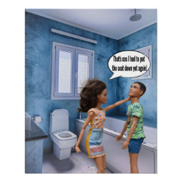 Póster Conflito da tampa do vaso sanitário