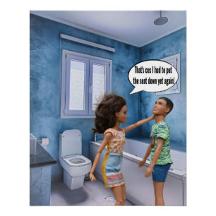 Póster Conflito da tampa do vaso sanitário