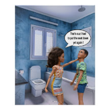 Conflito da tampa do vaso sanitário