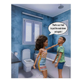 Póster Conflito da tampa do vaso sanitário