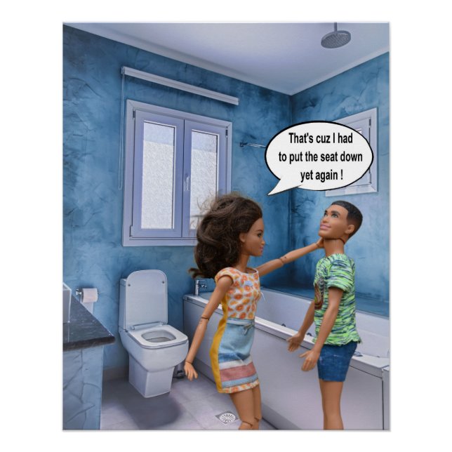 Póster Conflito da tampa do vaso sanitário (Frente)