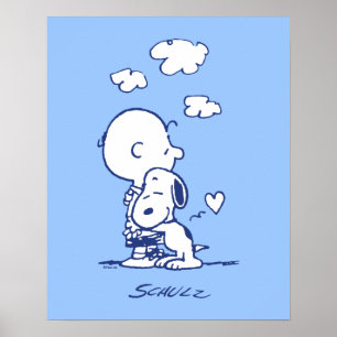 Poster Conforto e segurança Charlie & Snoopy Hug